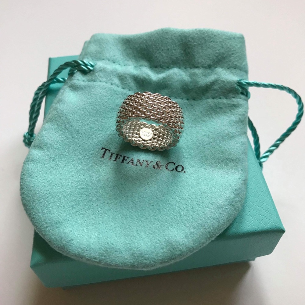 Authentic Tiffany&Co Mesh Ring in Sterling Silver